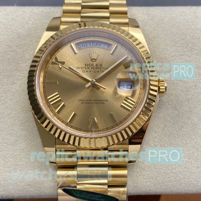 Swiss Replica ARF 3255 Yellow Gold 40mm Rolex Day-Date President Watch 